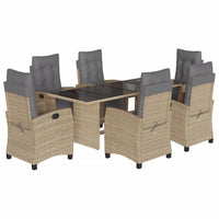 7-Delige Tuinset Met Kussens Poly Rattan