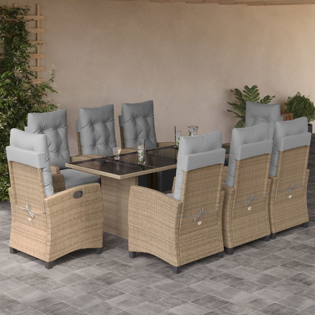 7-Delige Tuinset Met Kussens Poly Rattan