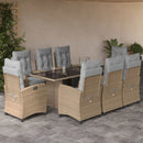 7-Delige Tuinset Met Kussens Poly Rattan
