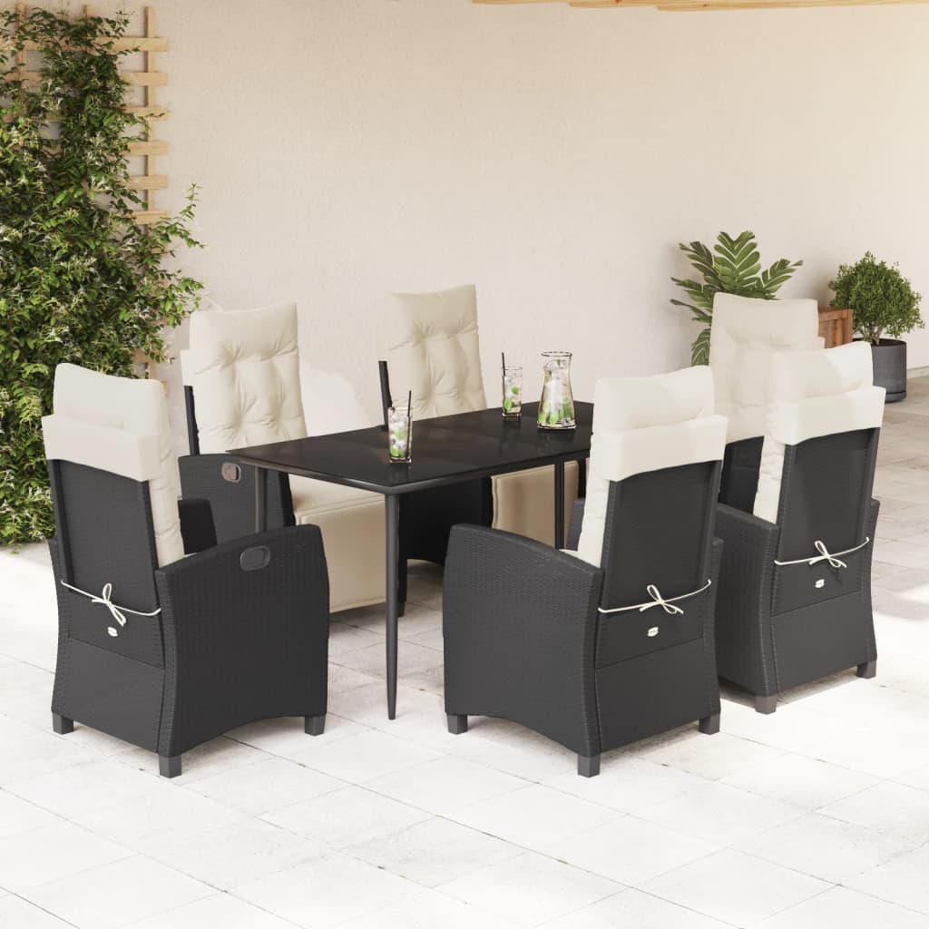 5-Delige Tuinset Met Kussens Poly Rattan Zwart