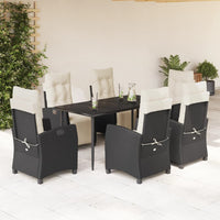 5-Delige Tuinset Met Kussens Poly Rattan Zwart