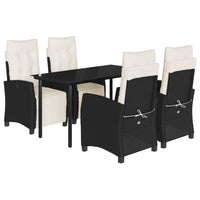 5-Delige Tuinset Met Kussens Poly Rattan Zwart