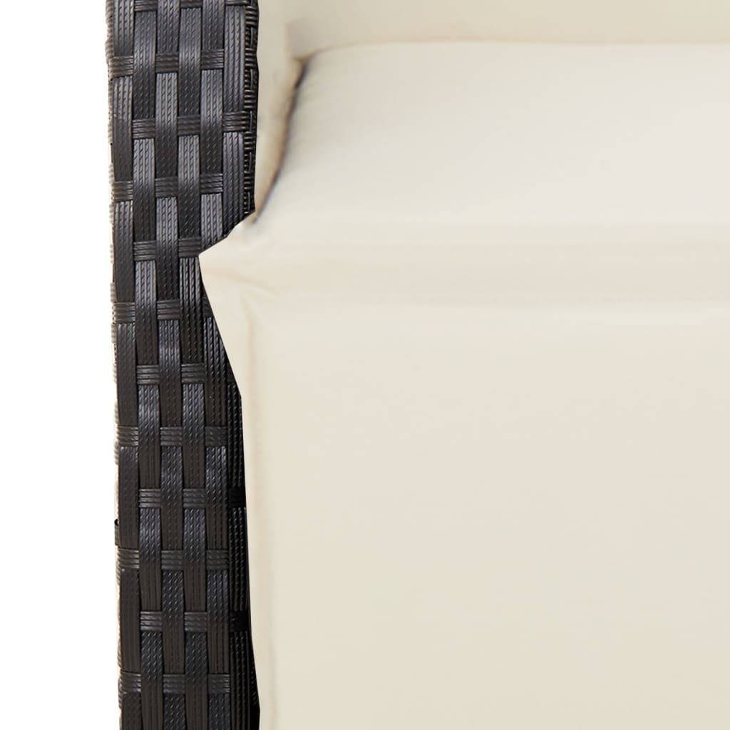 5-Delige Tuinset Met Kussens Poly Rattan Zwart
