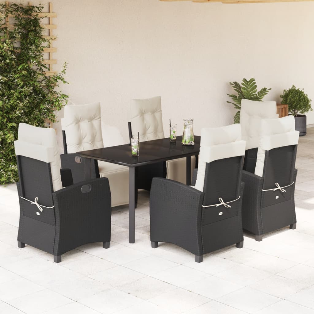 5-Delige Tuinset Met Kussens Poly Rattan Zwart