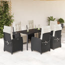 5-Delige Tuinset Met Kussens Poly Rattan Zwart