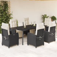 5-Delige Tuinset Met Kussens Poly Rattan Zwart