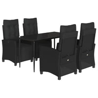 5-Delige Tuinset Met Kussens Poly Rattan Zwart