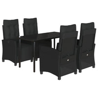5-Delige Tuinset Met Kussens Poly Rattan Zwart