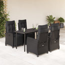 5-Delige Tuinset Met Kussens Poly Rattan Zwart