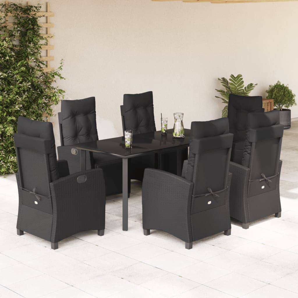 5-Delige Tuinset Met Kussens Poly Rattan Zwart