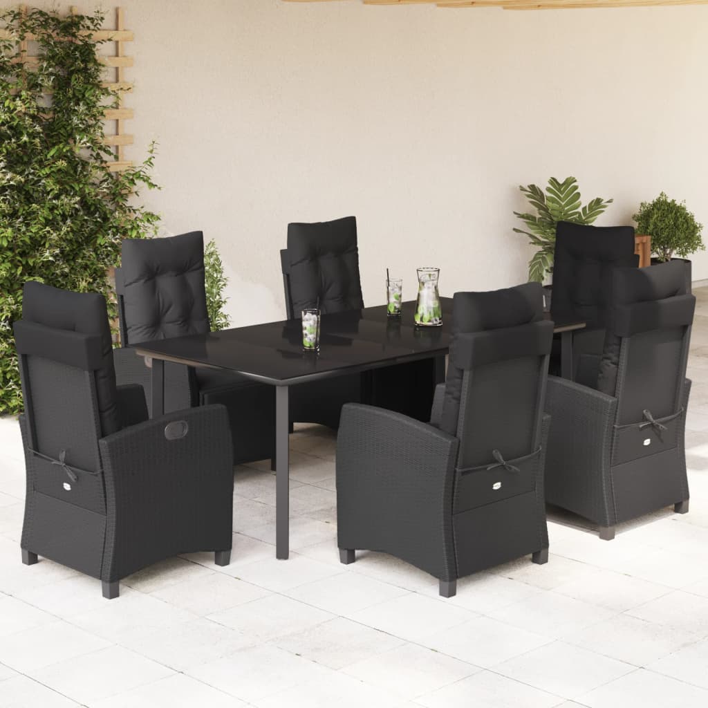 5-Delige Tuinset Met Kussens Poly Rattan Zwart
