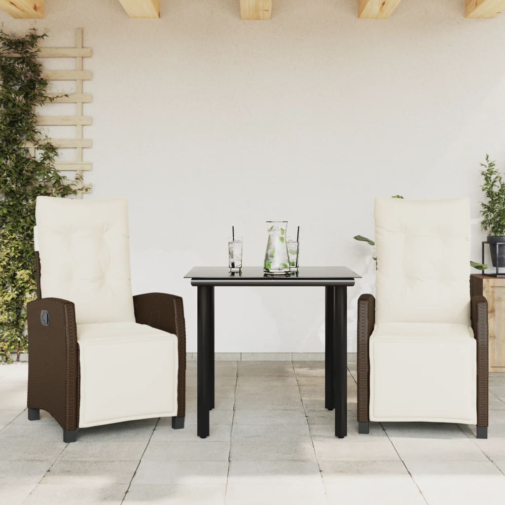 5-Delige Tuinset Met Kussens Poly Rattan Bruin