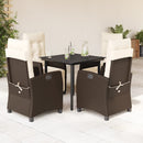 5-Delige Tuinset Met Kussens Poly Rattan Bruin