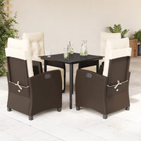 5-Delige Tuinset Met Kussens Poly Rattan Bruin