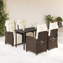 5-Delige Tuinset Met Kussens Poly Rattan Bruin