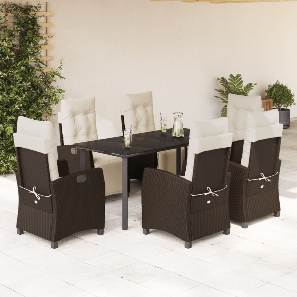 5-Delige Tuinset Met Kussens Poly Rattan Bruin