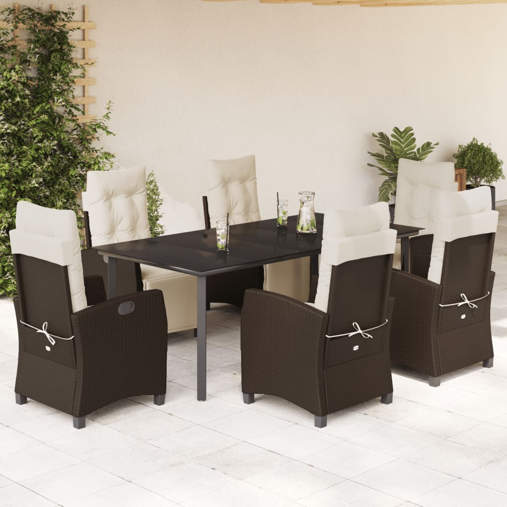 5-Delige Tuinset Met Kussens Poly Rattan Bruin