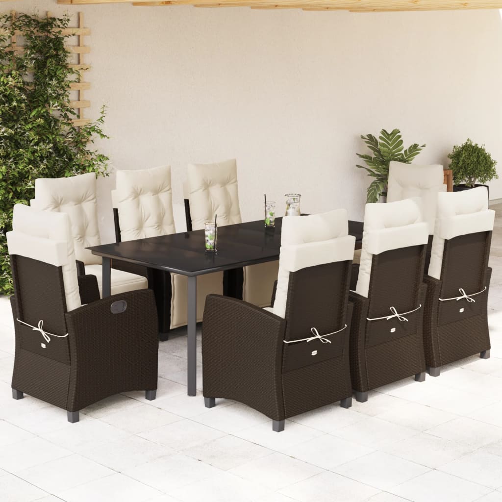 5-Delige Tuinset Met Kussens Poly Rattan Bruin