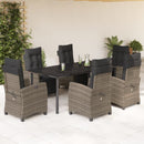 5-Delige Tuinset Met Kussens Poly Rattan Grijs