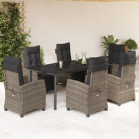 5-Delige Tuinset Met Kussens Poly Rattan Grijs