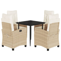 5-Delige Tuinset Met Kussens Poly Rattan Beige