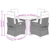 5-Delige Tuinset Met Kussens Poly Rattan Beige