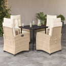 5-Delige Tuinset Met Kussens Poly Rattan Beige