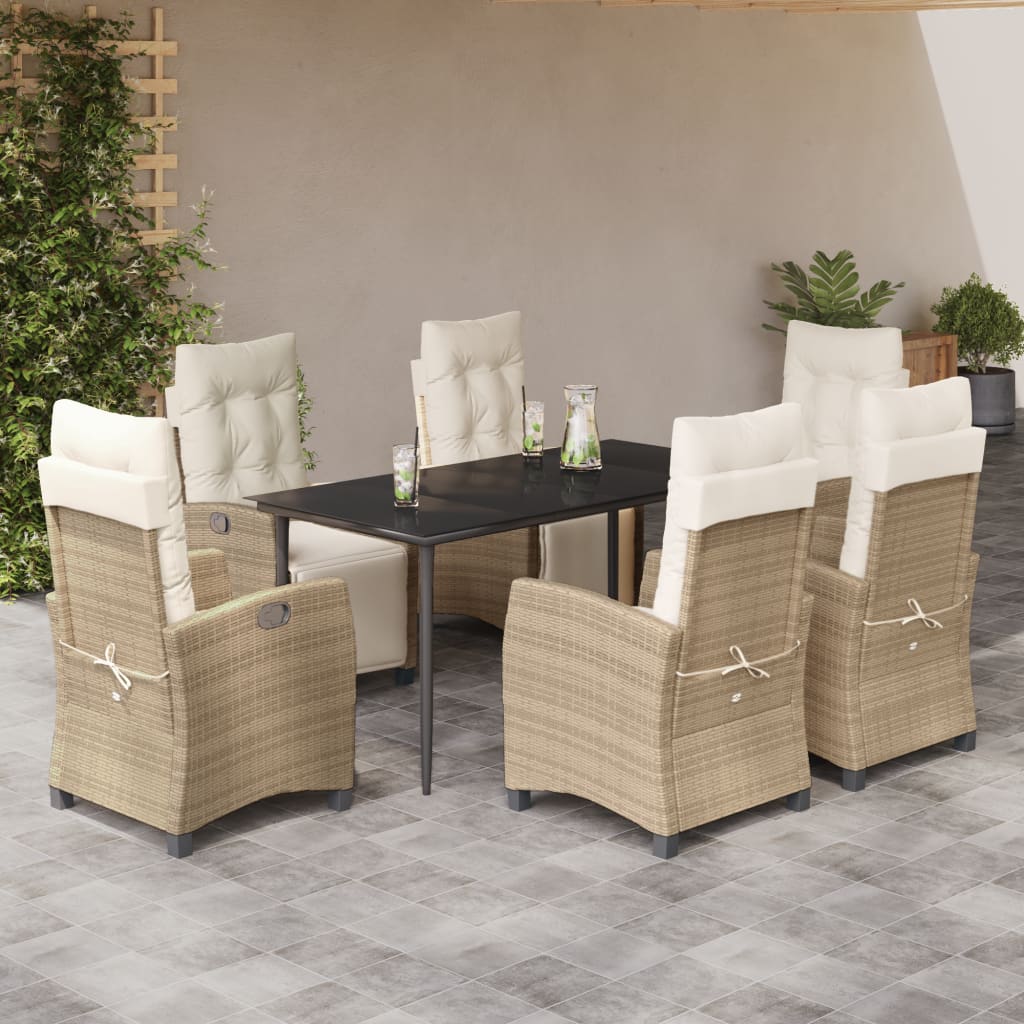 5-Delige Tuinset Met Kussens Poly Rattan Beige
