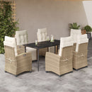 5-Delige Tuinset Met Kussens Poly Rattan Beige