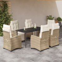 5-Delige Tuinset Met Kussens Poly Rattan Beige