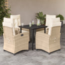 5-Delige Tuinset Met Kussens Poly Rattan Beige