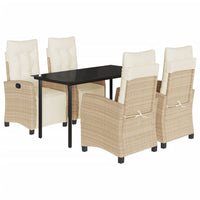 5-Delige Tuinset Met Kussens Poly Rattan Beige