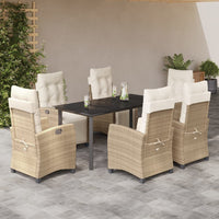 5-Delige Tuinset Met Kussens Poly Rattan Beige
