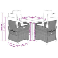 5-Delige Tuinset Met Kussens Poly Rattan Gemengd Beige