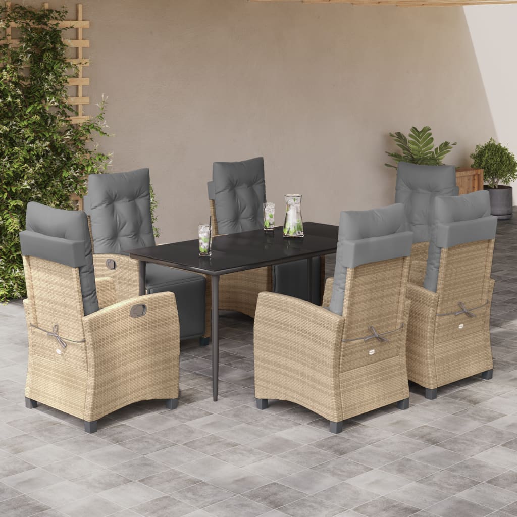5-Delige Tuinset Met Kussens Poly Rattan Gemengd Beige