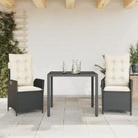 5-Delige Tuinset Met Kussens Poly Rattan Zwart