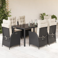 5-Delige Tuinset Met Kussens Poly Rattan Zwart