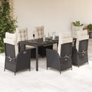 5-Delige Tuinset Met Kussens Poly Rattan Zwart