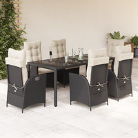 5-Delige Tuinset Met Kussens Poly Rattan Zwart