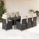 5-Delige Tuinset Met Kussens Poly Rattan Zwart