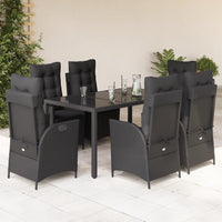 3-Delige Tuinset Met Kussens Poly Rattan Zwart