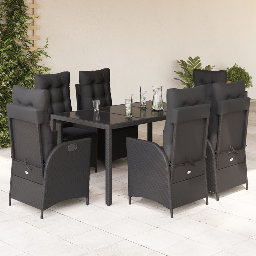 5-Delige Tuinset Met Kussens Poly Rattan Zwart