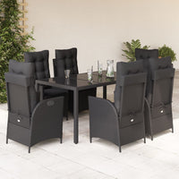 5-Delige Tuinset Met Kussens Poly Rattan Zwart