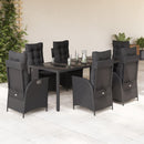 3-Delige Tuinset Met Kussens Poly Rattan Zwart