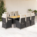 5-Delige Tuinset Met Kussens Poly Rattan Zwart