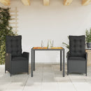 7-Delige Tuinset Met Kussens Poly Rattan Zwart