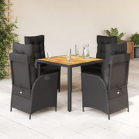 7-Delige Tuinset Met Kussens Poly Rattan Zwart
