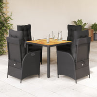 9-Delige Tuinset Poly Rattan Zwart