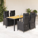 7-Delige Tuinset Met Kussens Poly Rattan Zwart