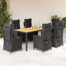 7-Delige Tuinset Met Kussens Poly Rattan Zwart